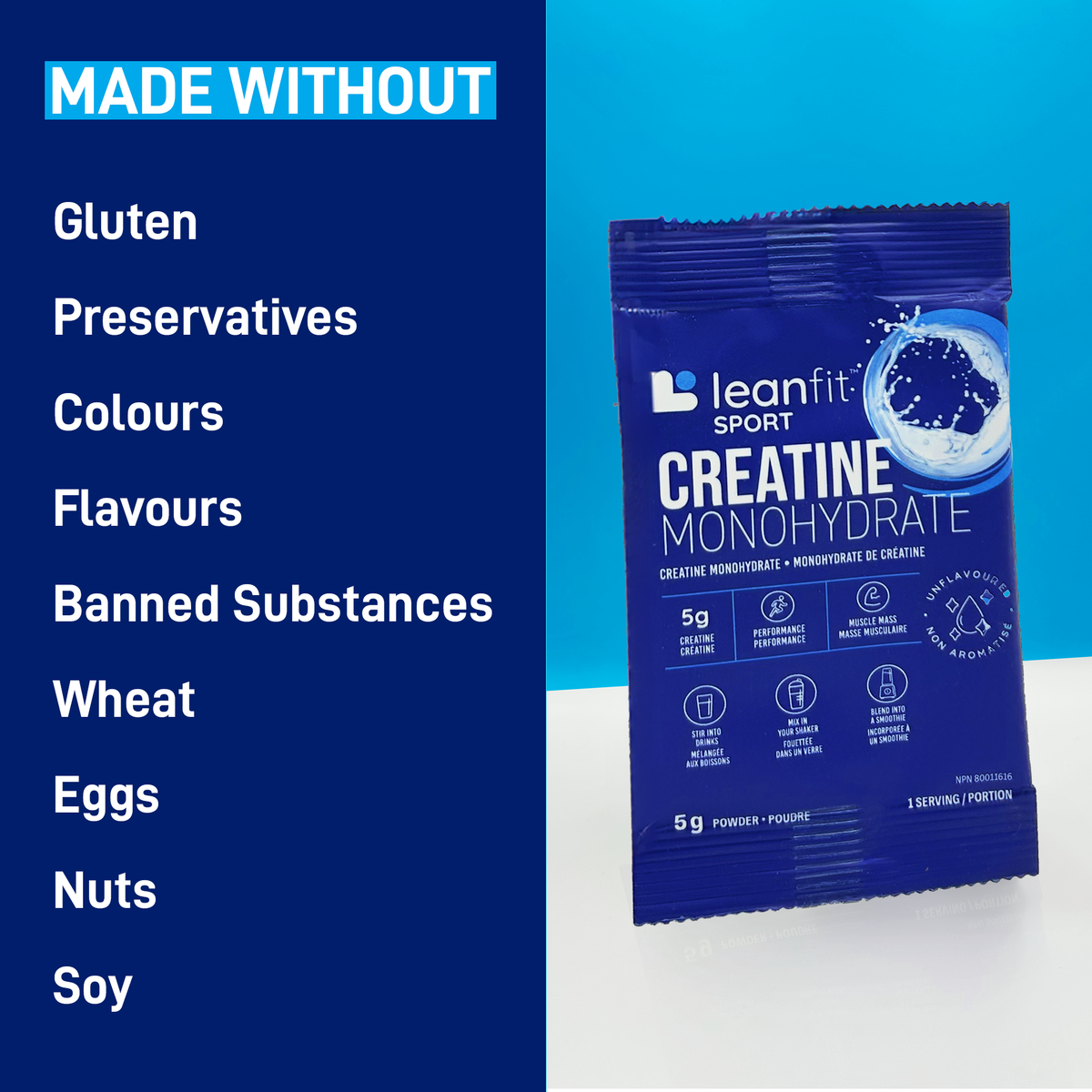 LEANFIT SPORT CREATINE MONOHYDRATE™ Unflavoured | Enhance