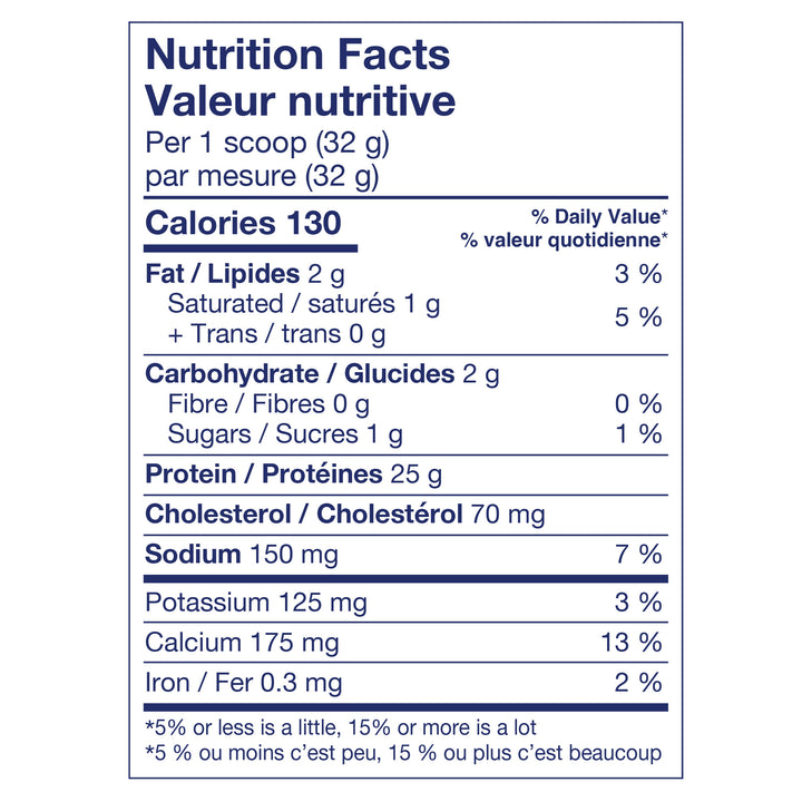 WHEY PROTEIN Vanilla 832g Nutrition Facts