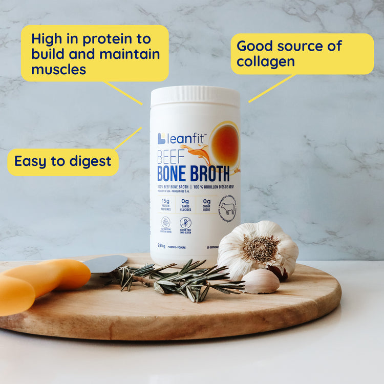 LEANFIT Beef Bone Broth – High in protein, good source of collagen, easy to digest