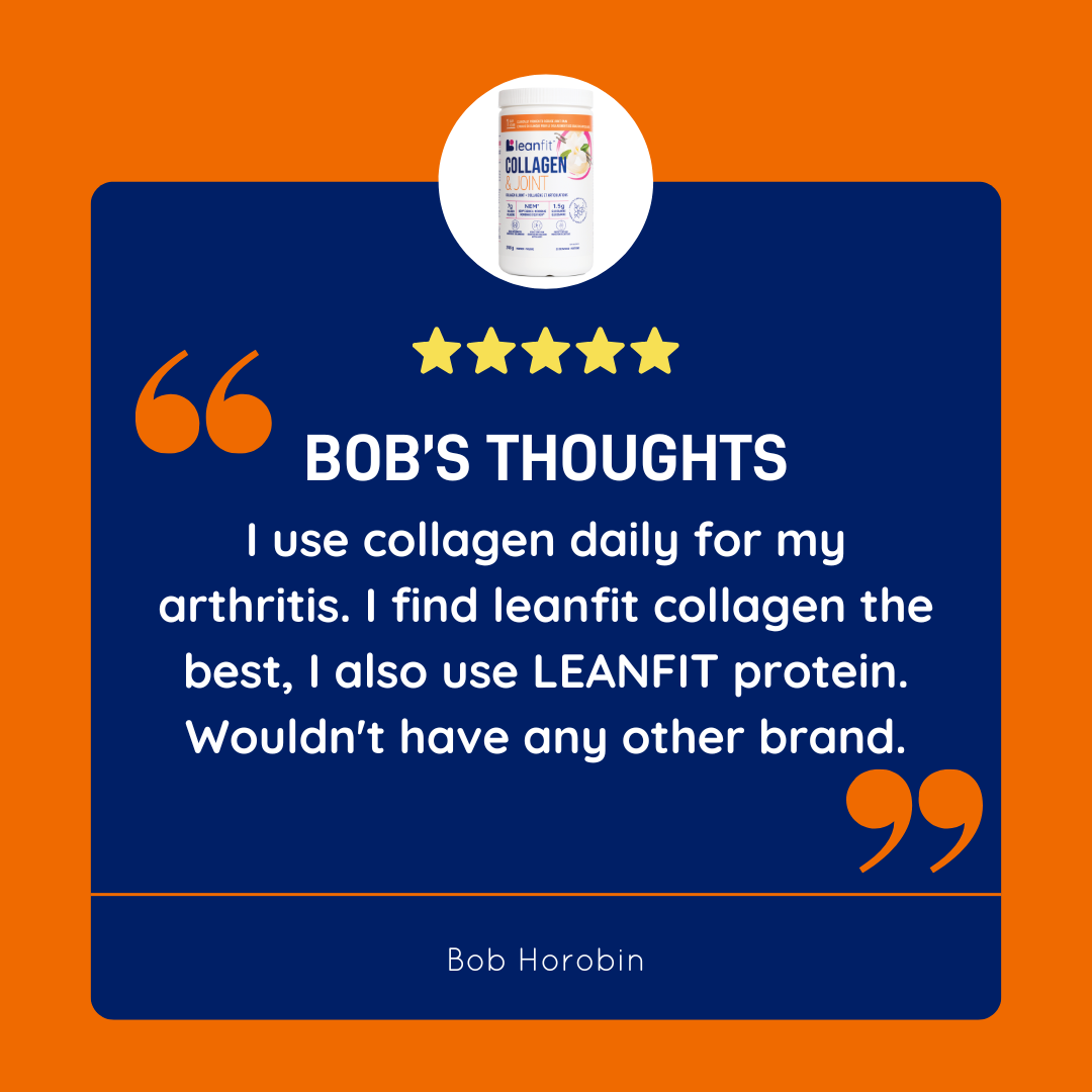 Customer review of LEANFIT Collagen & Joint: “I use collagen daily for my arthritis—LEANFIT is the best.”
