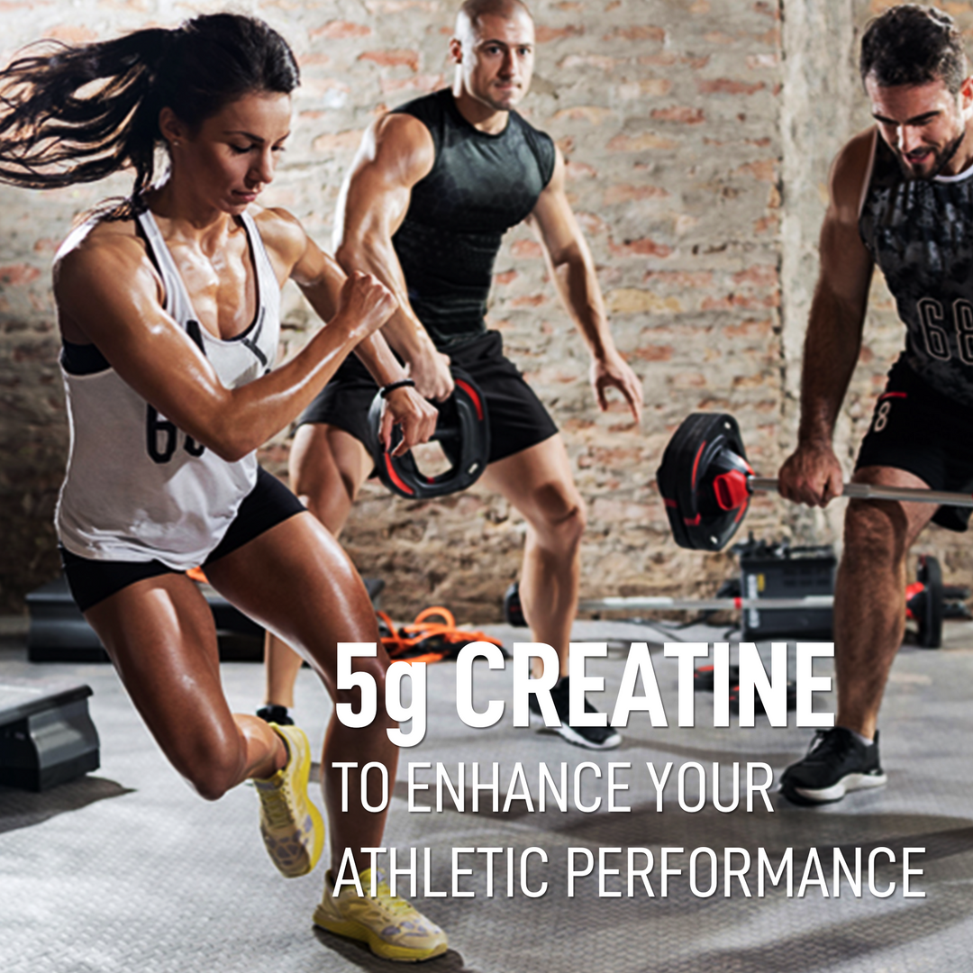 Athletes training — 5 g creatine to enhance athletic performance