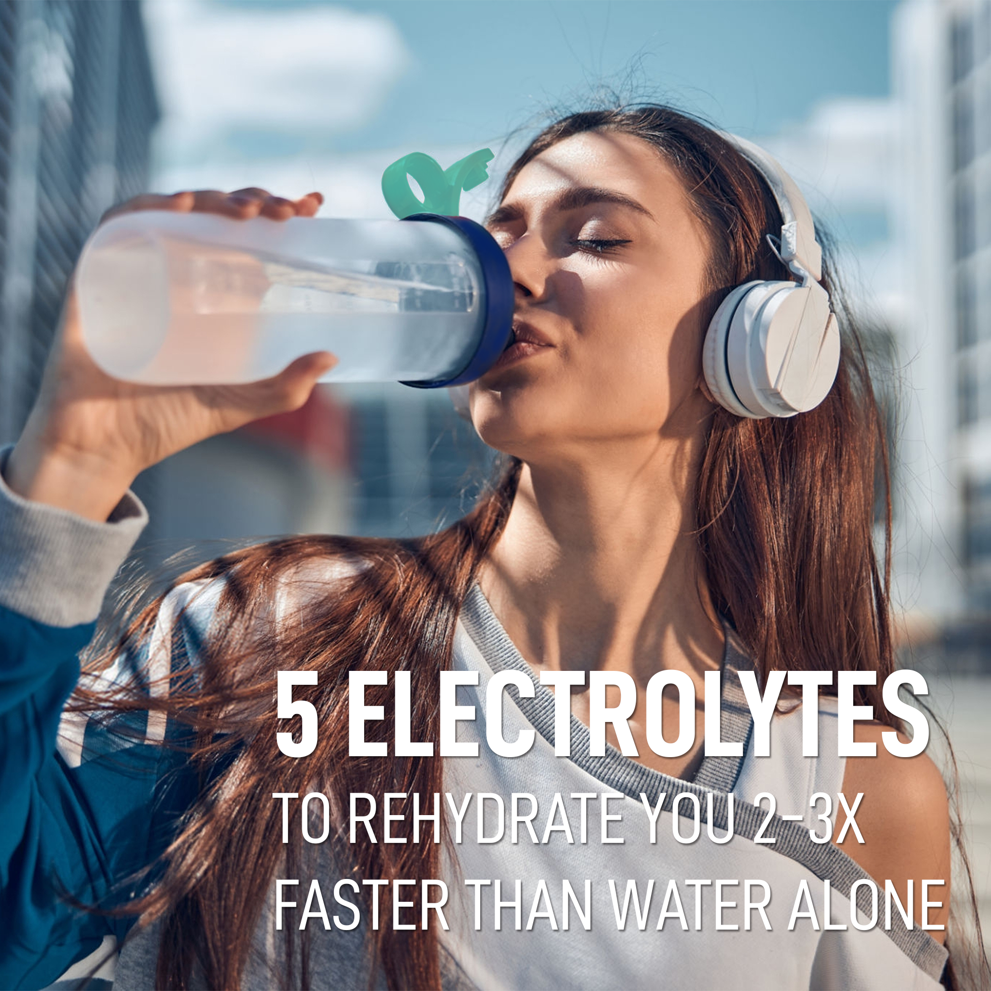 5 electrolytes to rehydrate up to 3× faster than water alone — great for workouts and everyday hydration