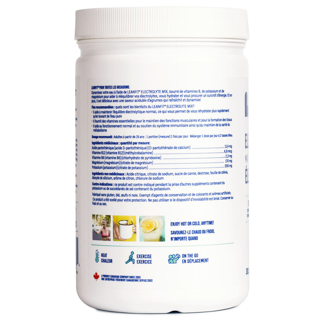 Side left label and Nutrition Facts for LEANFIT Electrolyte Mix