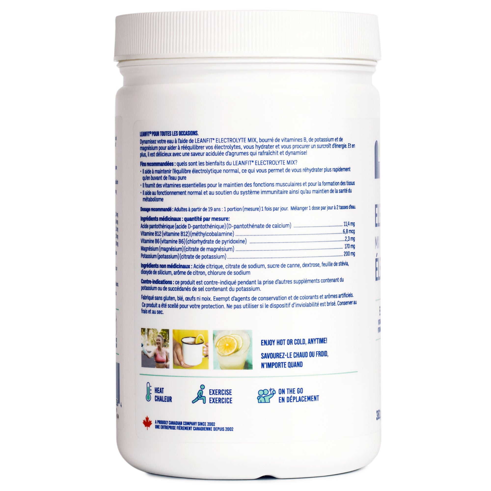 Side left label and Nutrition Facts for LEANFIT Electrolyte Mix