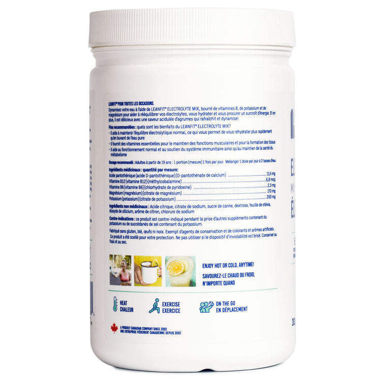 Side left label and Nutrition Facts for LEANFIT Electrolyte Mix