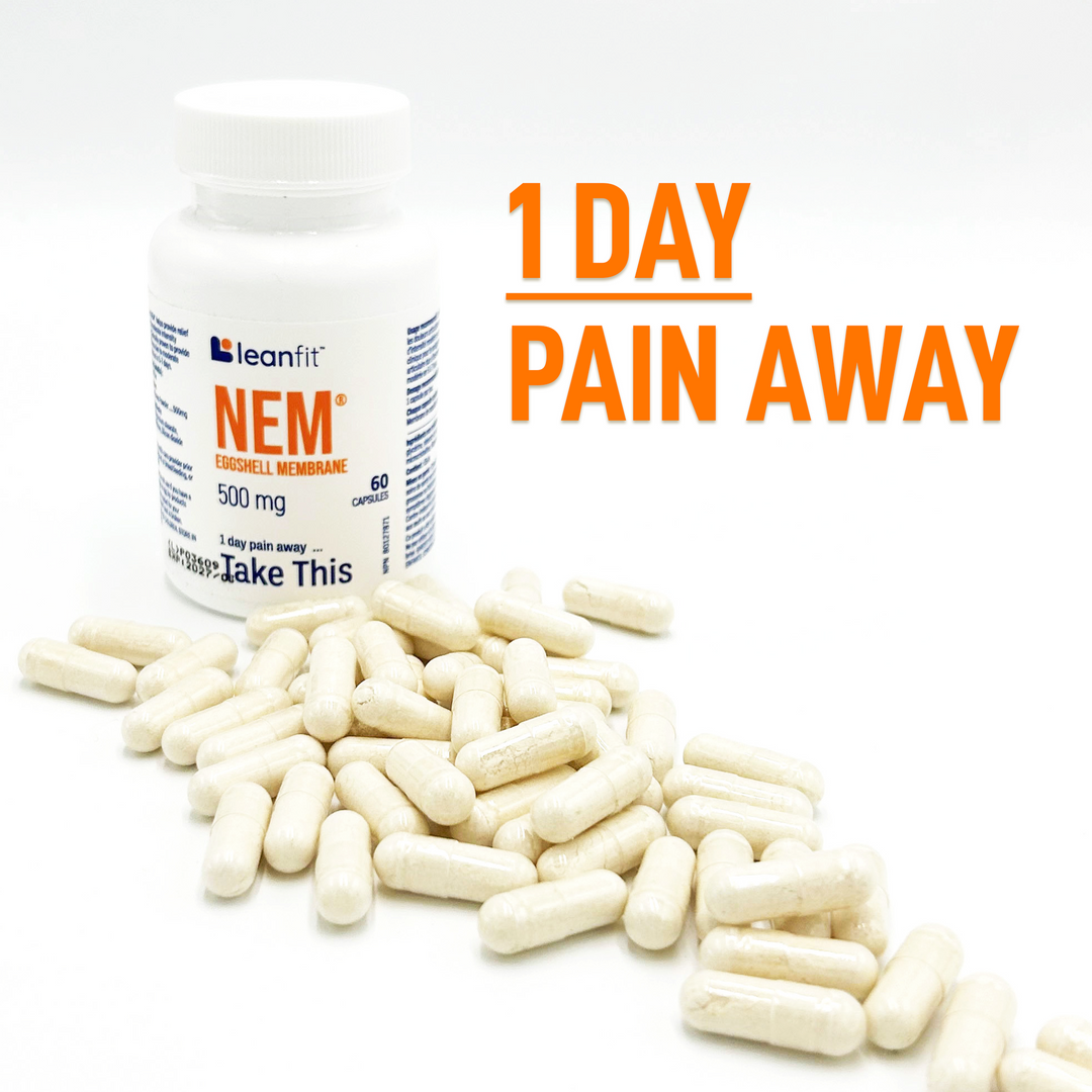1-day pain away — NEM® eggshell membrane capsules product hero