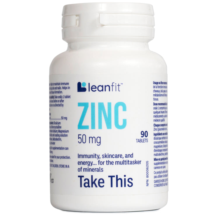 LEANFIT Zinc 50 mg — Front Label (90 tablets)