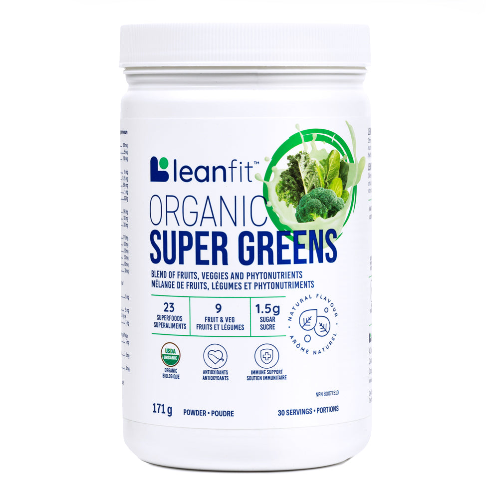 LEANFIT ORGANIC SUPER GREENS Unsweetened 23 Superfoods Per Scoop LEANFIT