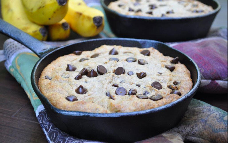 Banana Peanut Butter Skillet Cookie