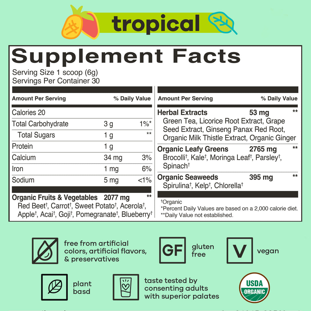 bāsd® seriously good greens tropical paradise 179g