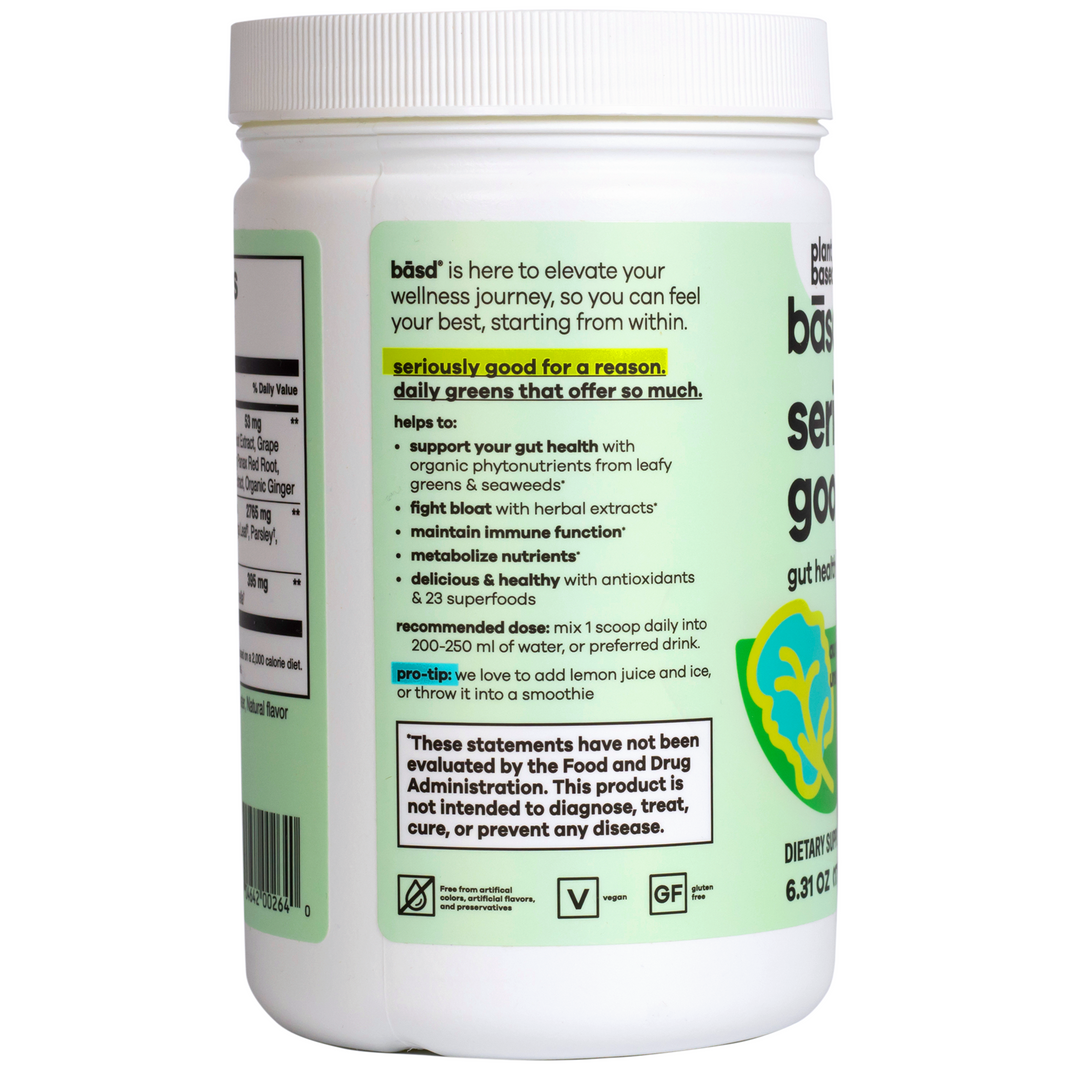 bāsd® seriously good greens au naturel, unsweetened 179g