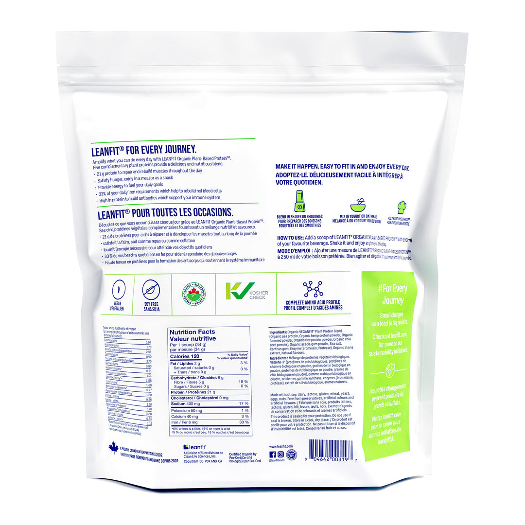 LEANFIT ORGANIC PLANT-BASED PROTEIN™ Vanilla 1.5kg