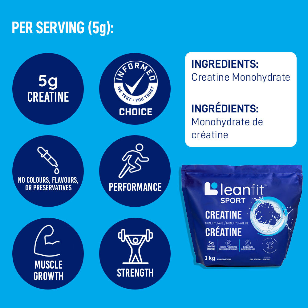 LEANFIT SPORT CREATINE MONOHYDRATE™ Unflavoured 1kg