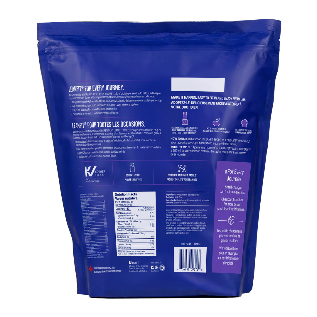 LEANFIT SPORT WHEY ISOLATE™ Unflavoured 2kg