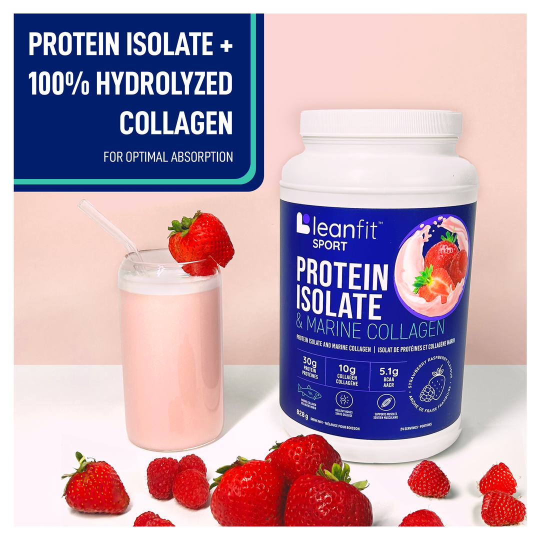 LEANFIT SPORT PROTEIN ISOLATE & MARINE COLLAGEN™ Strawberry Raspberry 828g