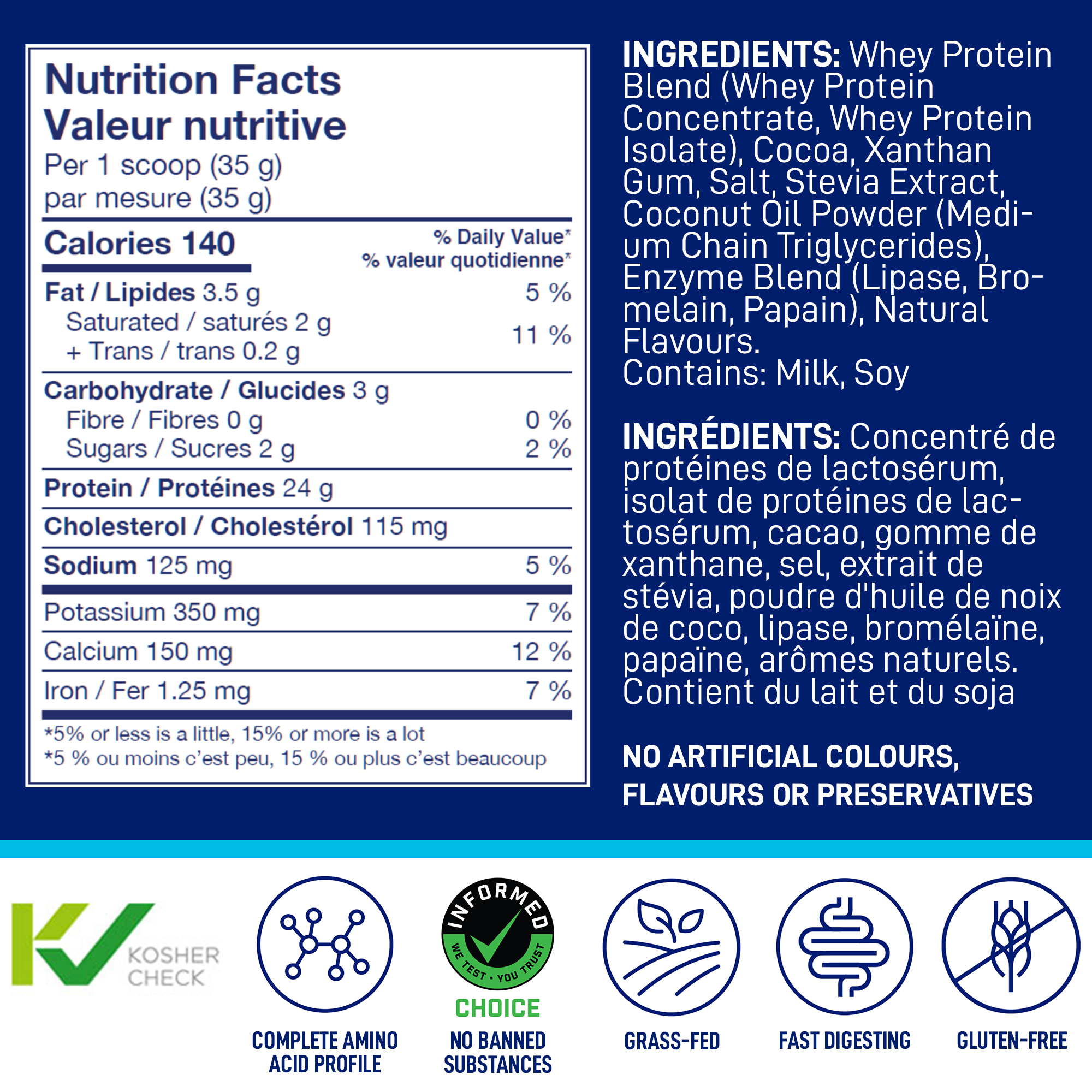 LEANFIT Whey Protein Chocolate Nut Facts