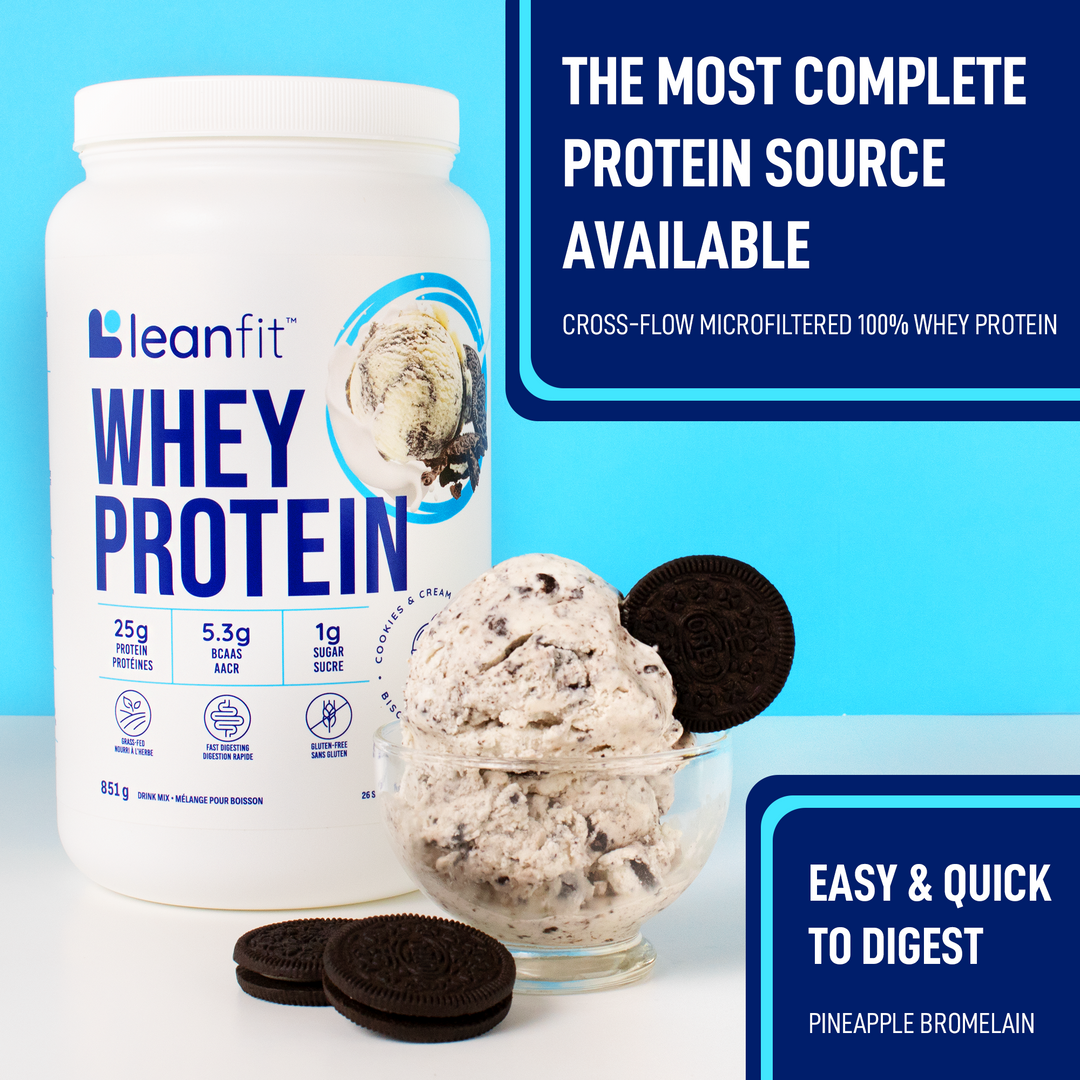 LEANFIT Whey Protein Cookies & Cream Sample 25g Easy & Quick to Digest