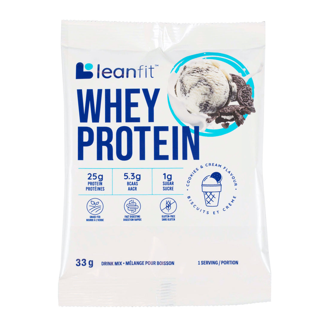 LEANFIT Whey Protein Cookies & Cream Sample Front