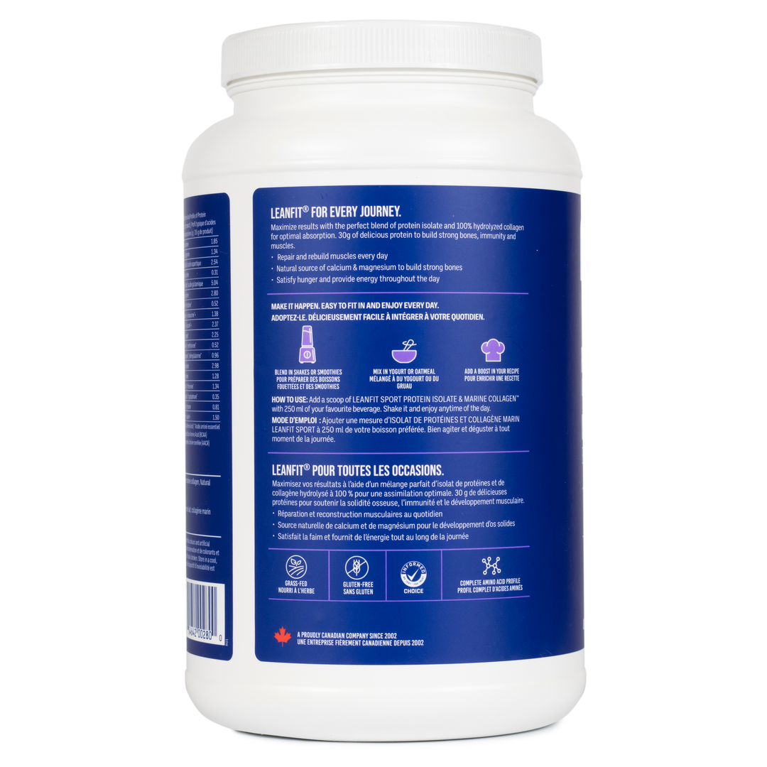 LEANFIT SPORT PROTEIN ISOLATE & MARINE COLLAGEN™ Vanilla Bean 838g