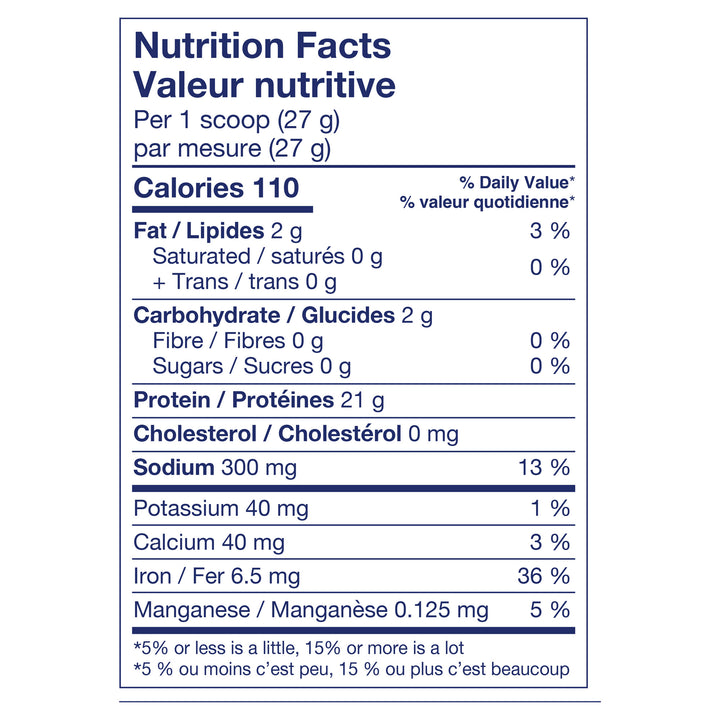 ORGANIC PLANT-BASED PROTEIN Plain, Unsweetened 715g Nutrition Facts