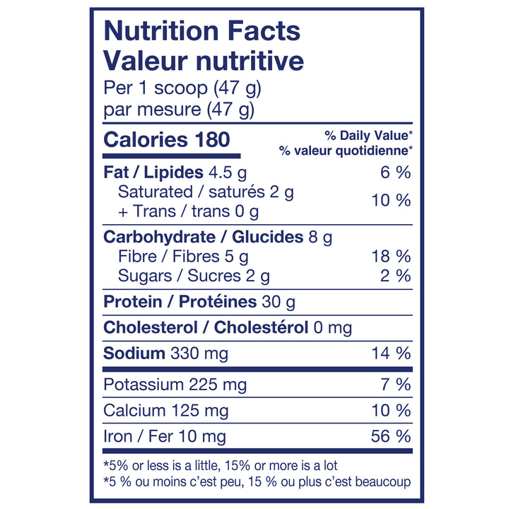 PLANT PERFORMANCE PROTEIN Chocolate Shake 932g Nutrition Facts