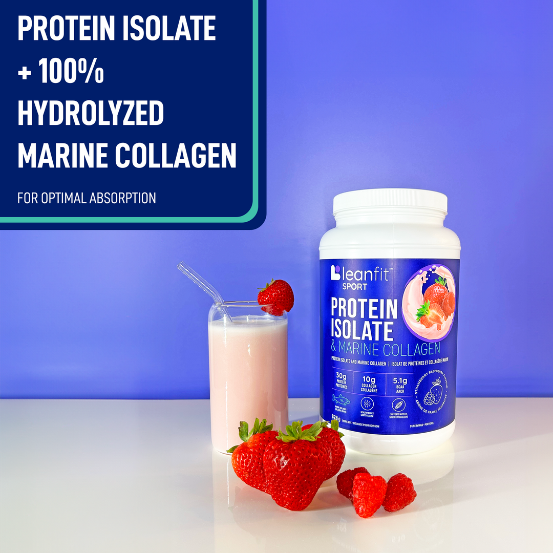 LEANFIT SPORT PROTEIN ISOLATE & MARINE COLLAGEN™ Strawberry Raspberry 828g