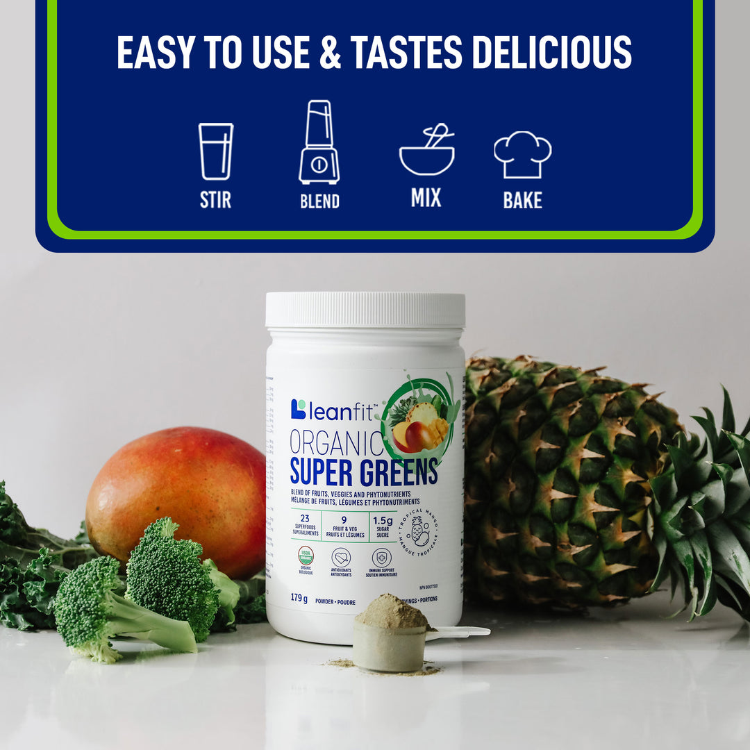 LEANFIT ORGANIC SUPER GREENS™ Tropical Mango 179g
