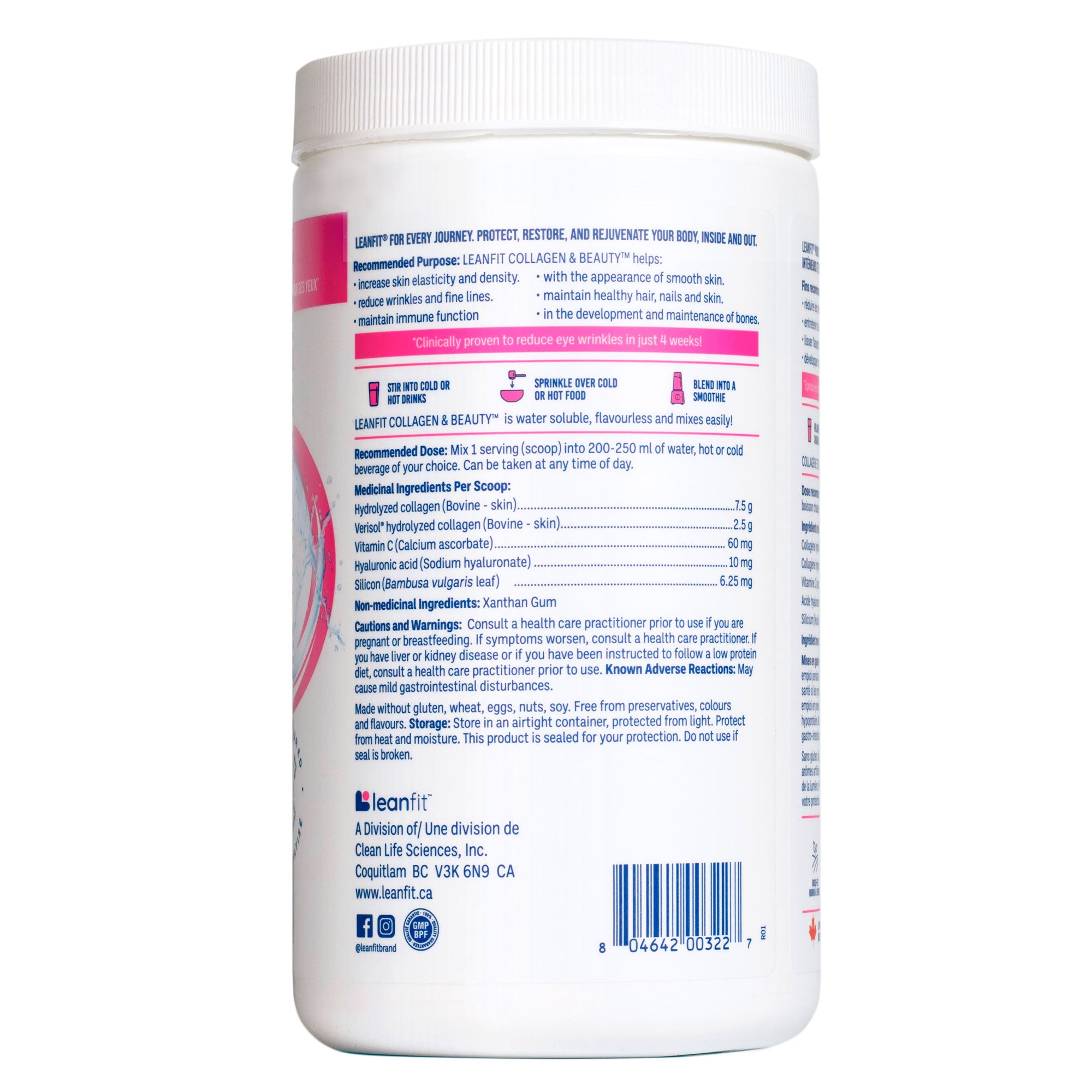 LEANFIT Collagen & Beauty Powder — side left Label
