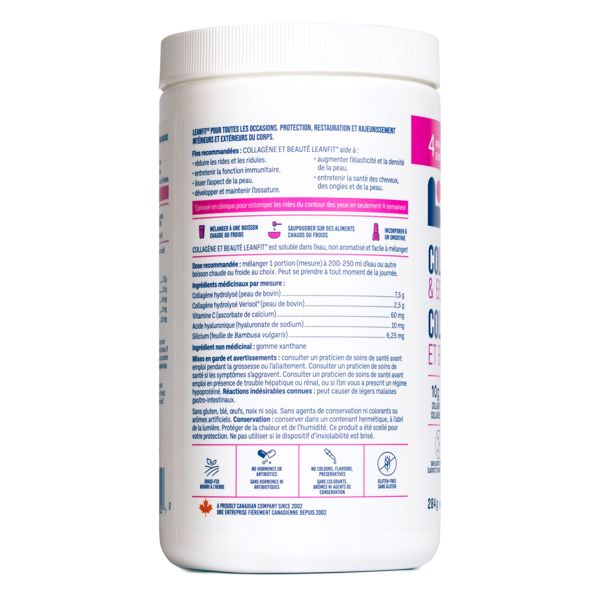 LEANFIT Collagen & Beauty Powder — side right Label