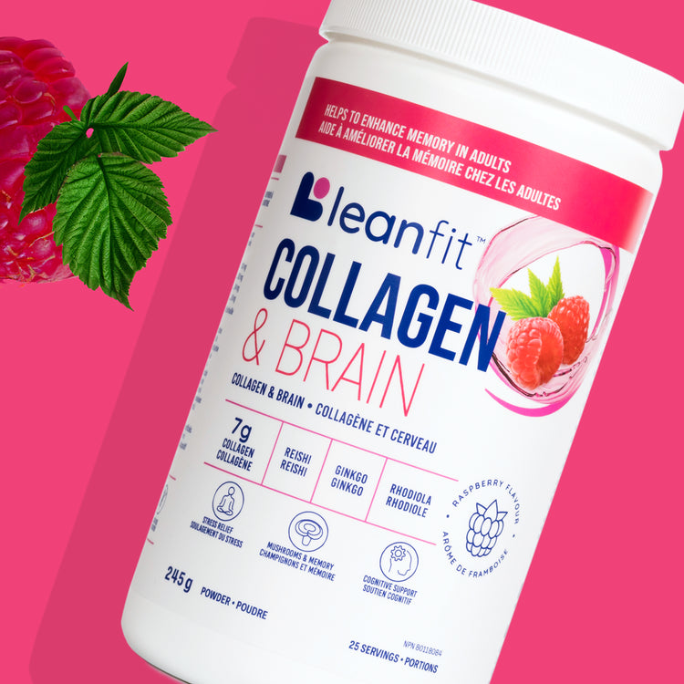 LEANFIT Collagen & Brain with fruit — easy to mix in water, coffee, or smoothies