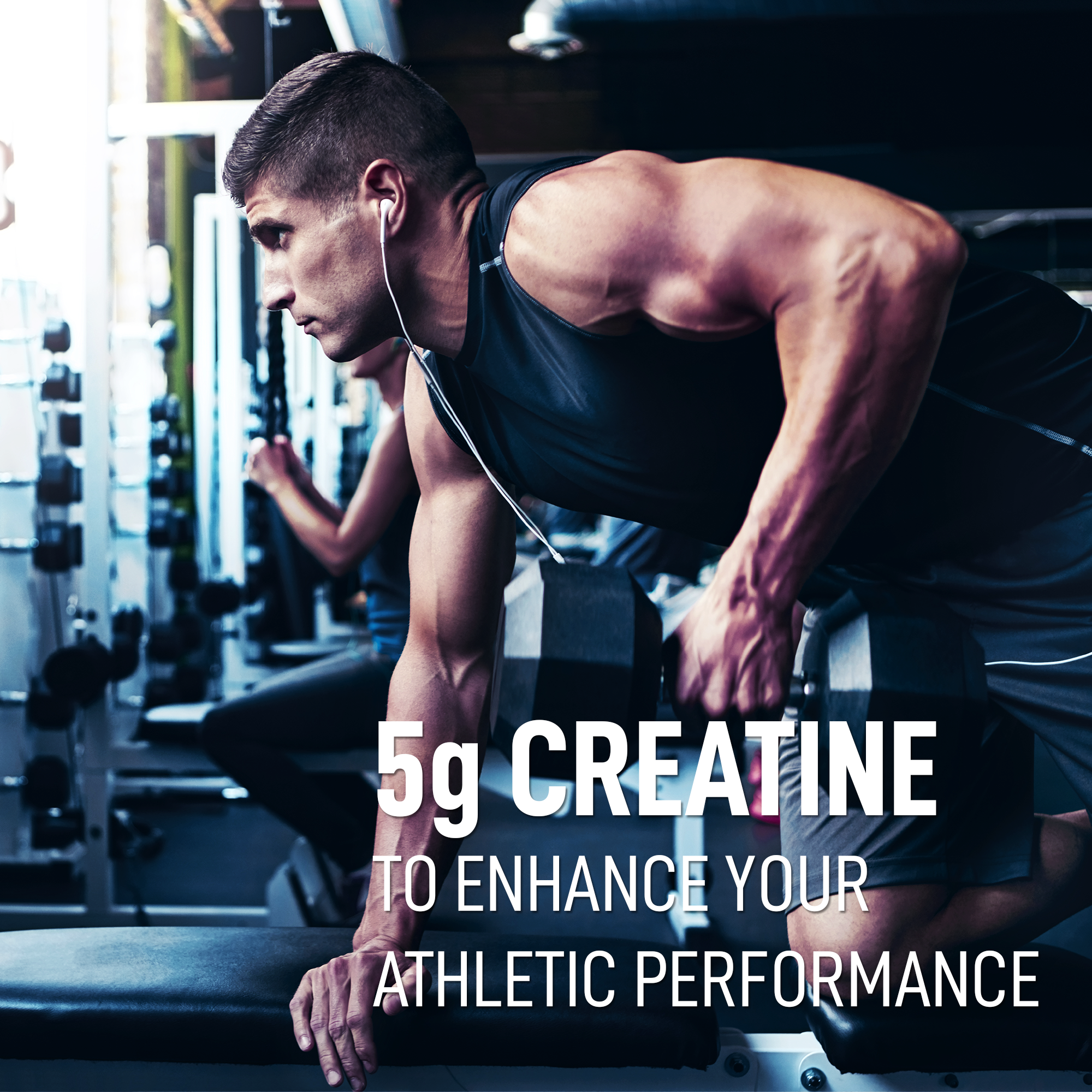 Athletes training — 5 g creatine to enhance athletic performance