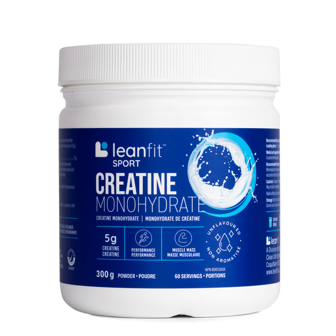 LEANFIT Sport Creatine Monohydrate — Front Label (300 g, flavourless powder)
