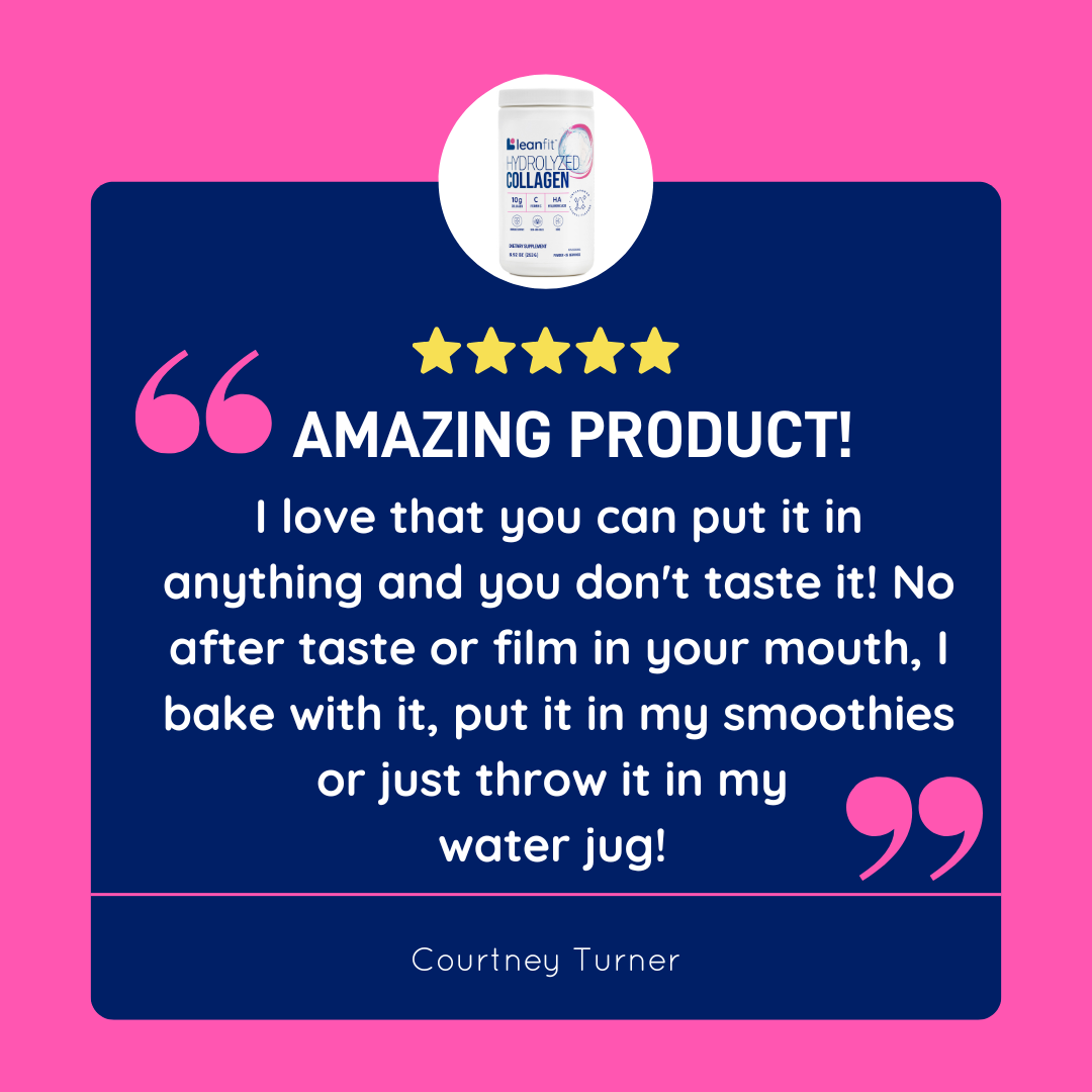 Customer review: “Amazing product—easy to add to anything; no aftertaste. Great in smoothies, baking, or water.”
