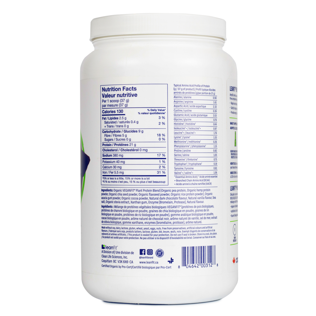 LEANFIT ORGANIC PLANT-BASED PROTEIN™ Chocolate 715g