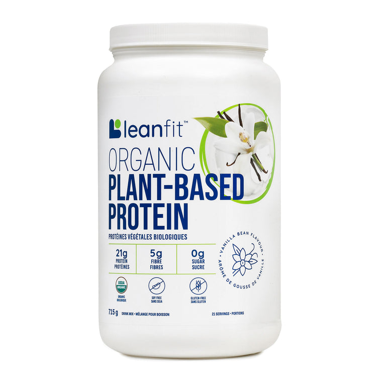 LEANFIT Organic Plant-Based Protein Powder in Vanilla Flavour — Front Label
