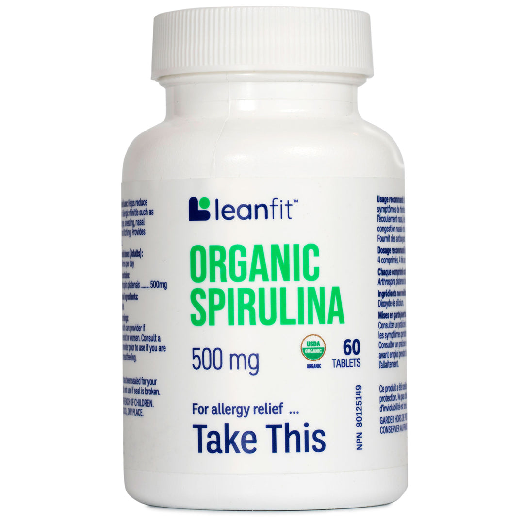 LEANFIT Organic Spirulina 500 mg — Front Label (60 tablets)
