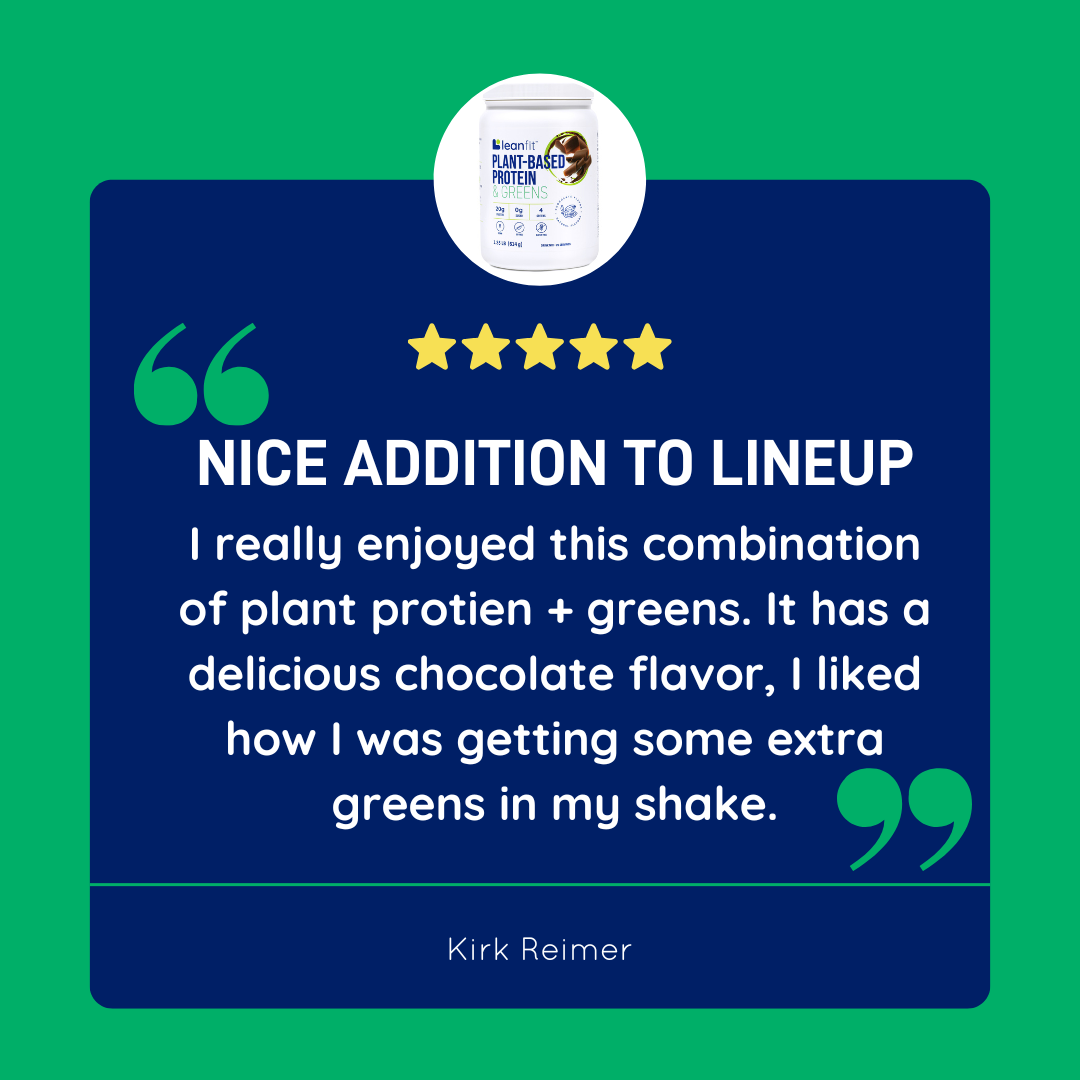 Customer review: “Nice addition to the lineup—delicious chocolate flavour and extra greens in my shake.”
