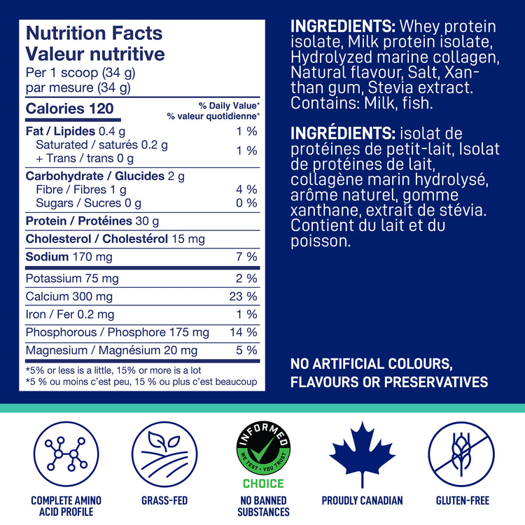 Nutrition Facts and ingredients for LEANFIT Sport Protein Isolate & Marine Collagen — Salted Caramel
