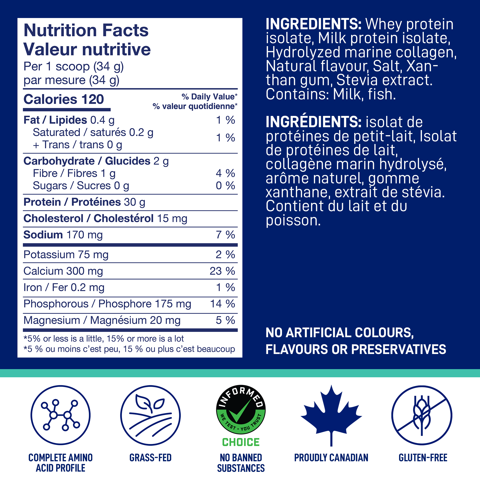 Nutrition Facts and ingredients for LEANFIT Sport Protein Isolate & Marine Collagen — Salted Caramel
