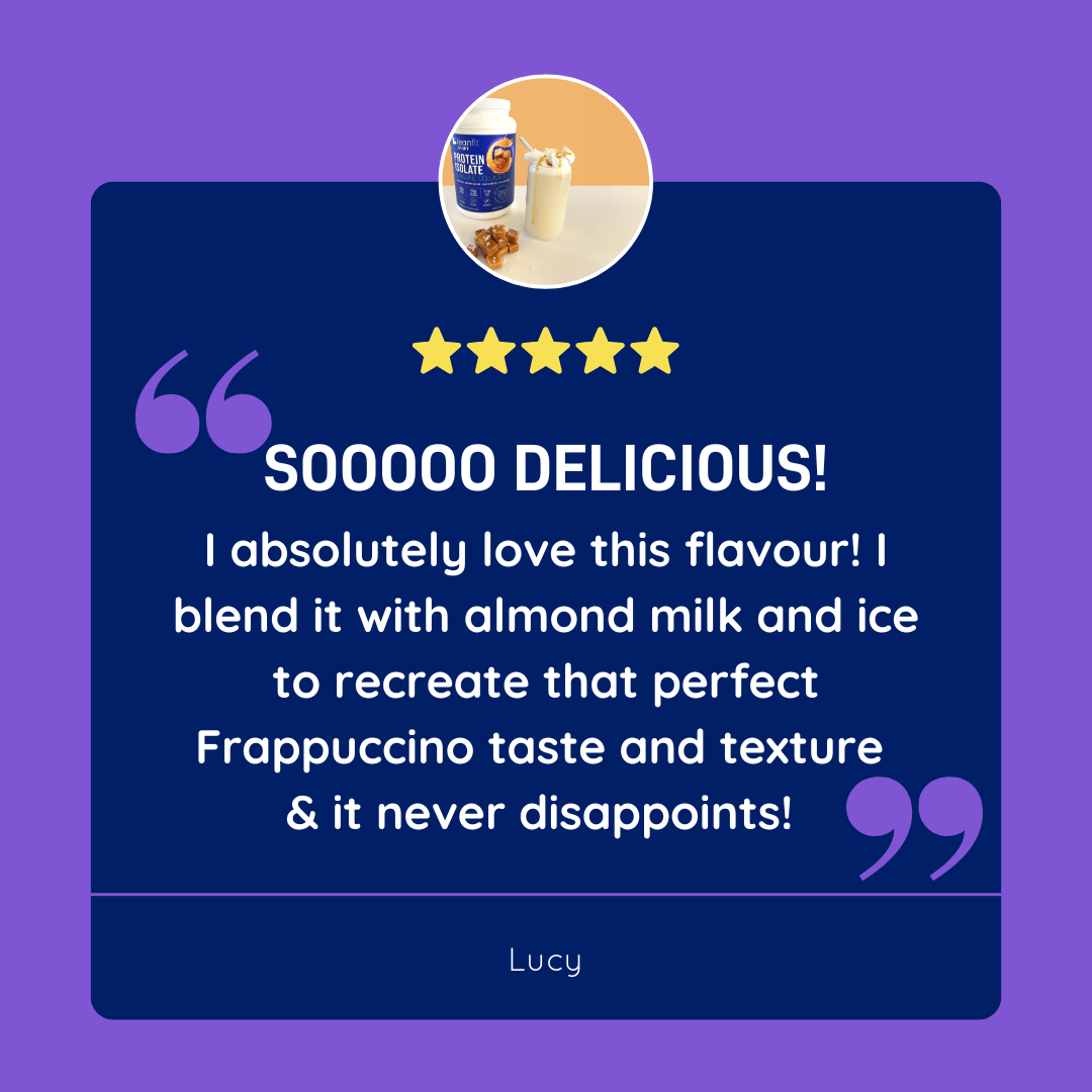 Customer review: “Sooooo delicious—blend with almond milk and ice for a Frappuccino-like taste; never disappoints.”

