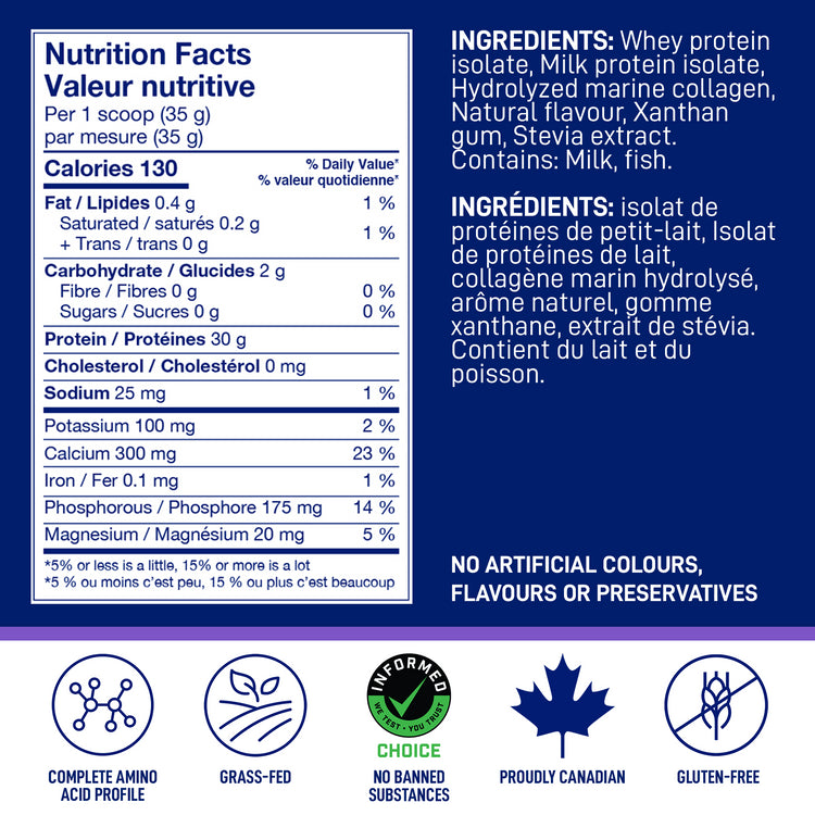 Nutrition Facts and ingredients for LEANFIT Sport Protein Isolate & Marine Collagen — Vanilla Bean
