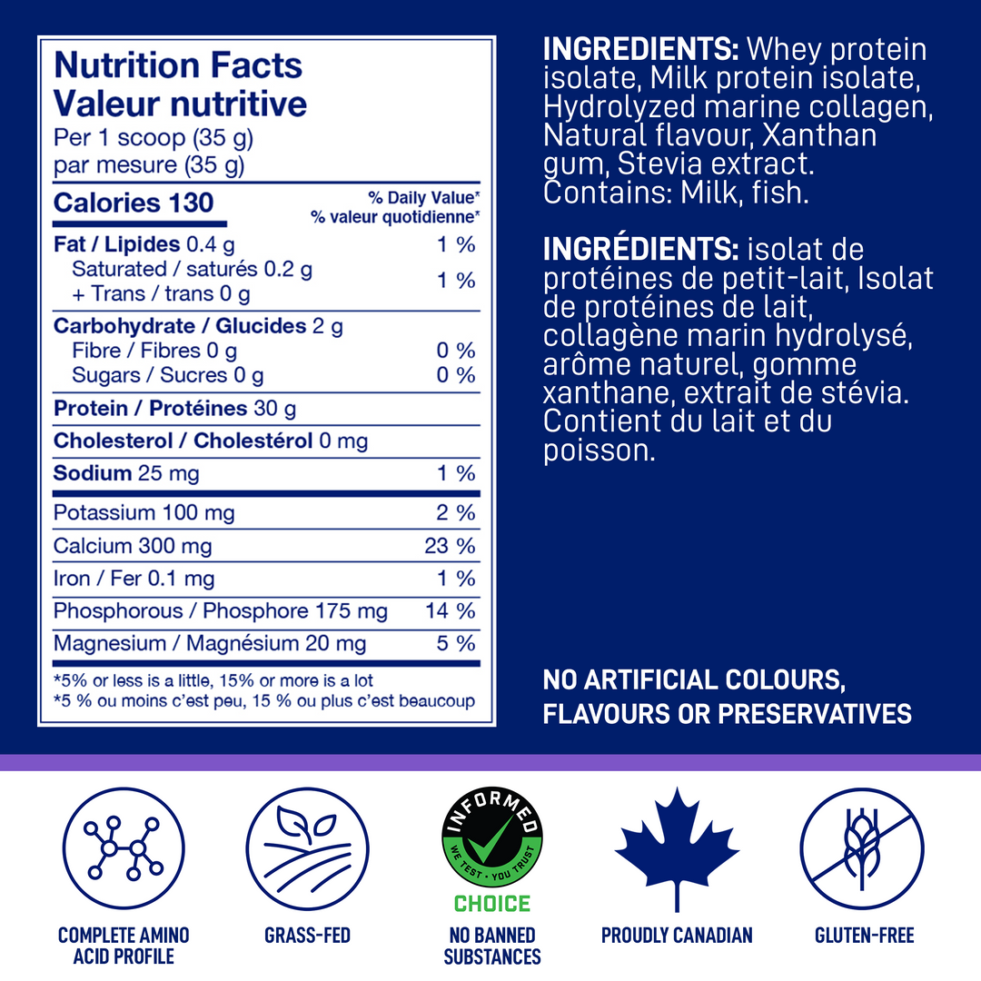 Nutrition Facts and ingredients for LEANFIT Sport Protein Isolate & Marine Collagen — Vanilla Bean
