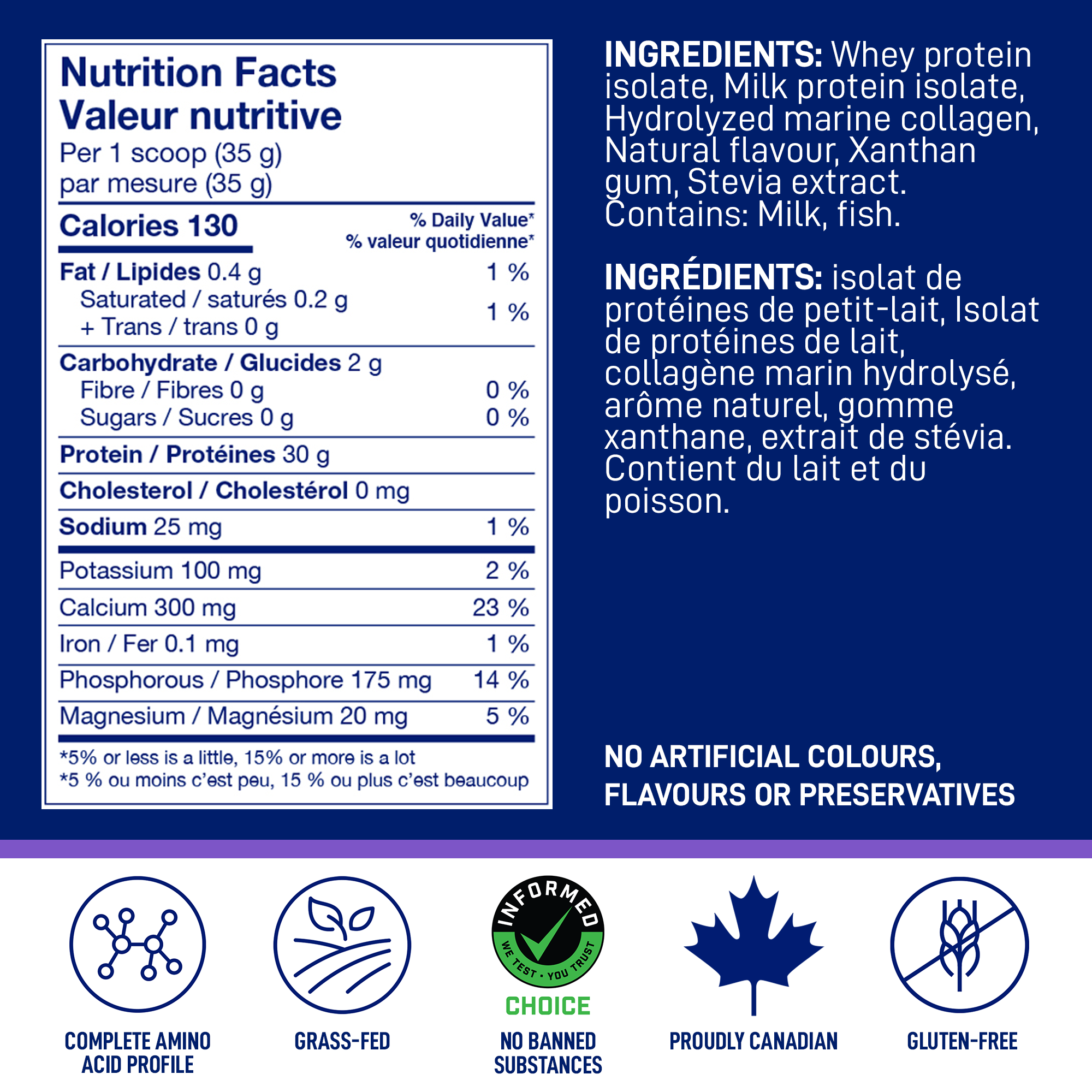Nutrition Facts and ingredients for LEANFIT Sport Protein Isolate & Marine Collagen — Vanilla Bean
