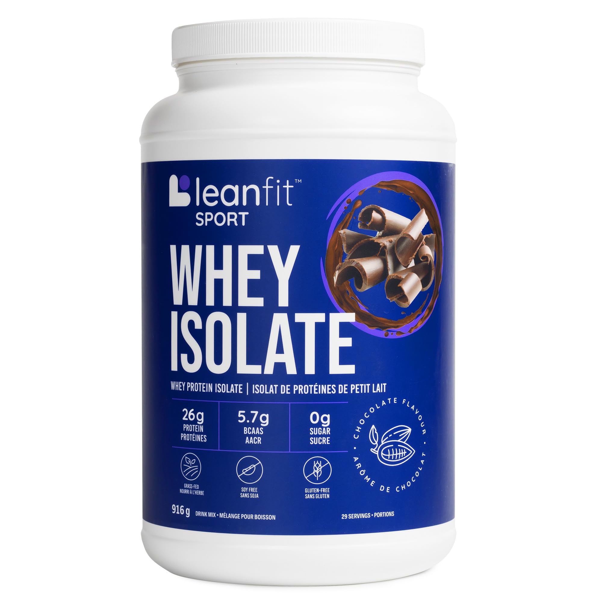LEANFIT Sport Whey Isolate — Natural Chocolate Flavour — Front Label
