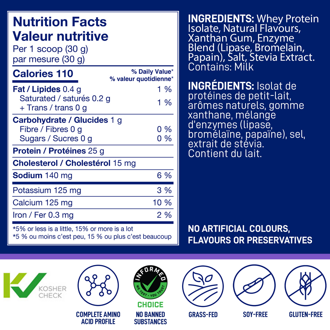 Nutrition Facts and ingredients for LEANFIT Sport Whey Protein Isolate — Vanilla Bean