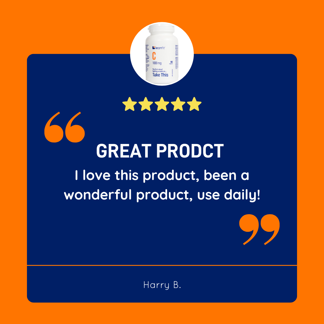 Customer review: “Great product — I love this vitamin C, wonderful product, use daily!”
