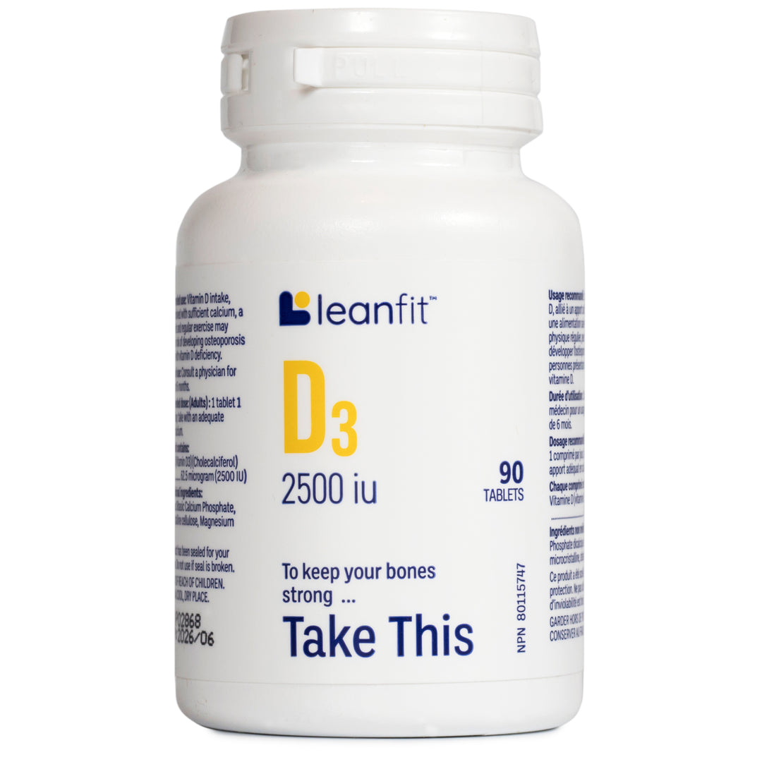 LEANFIT Vitamin D3 2500 IU — Front Label (90 tablets)

