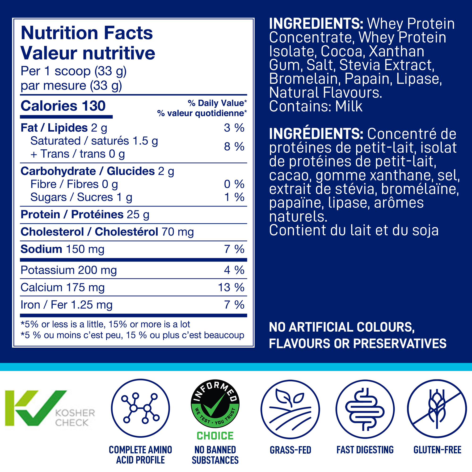 Nutrition Facts and ingredients for LEANFIT Whey Protein — Natural Chocolate
