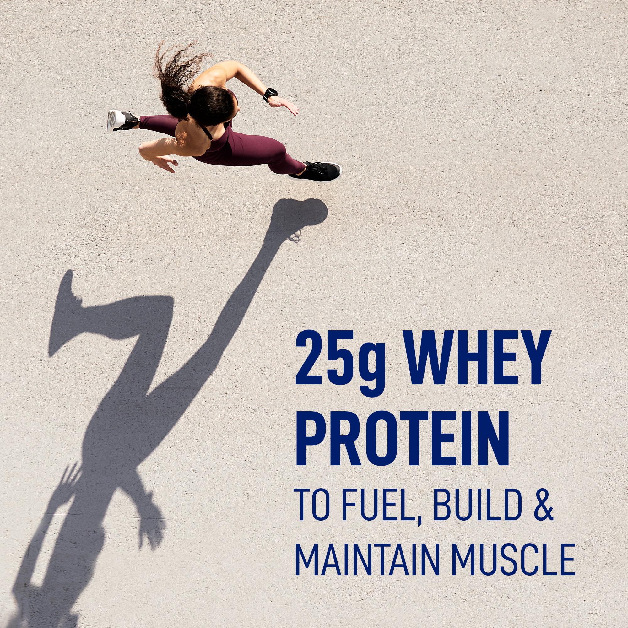 25 g whey protein to fuel, build, and maintain muscle — training lifestyle scene
