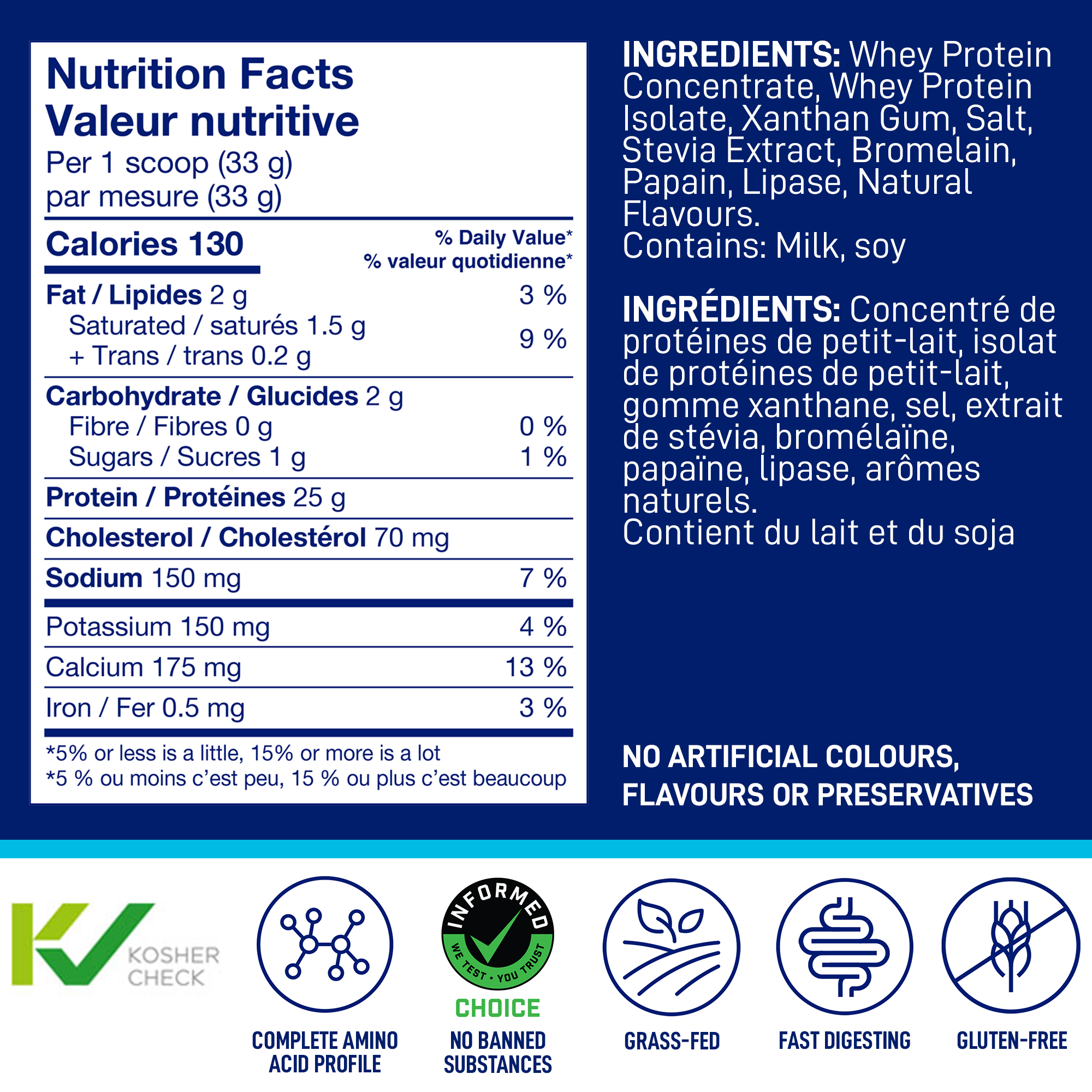 Nutrition Facts and ingredients for LEANFIT Whey Protein — Cookies & Cream
